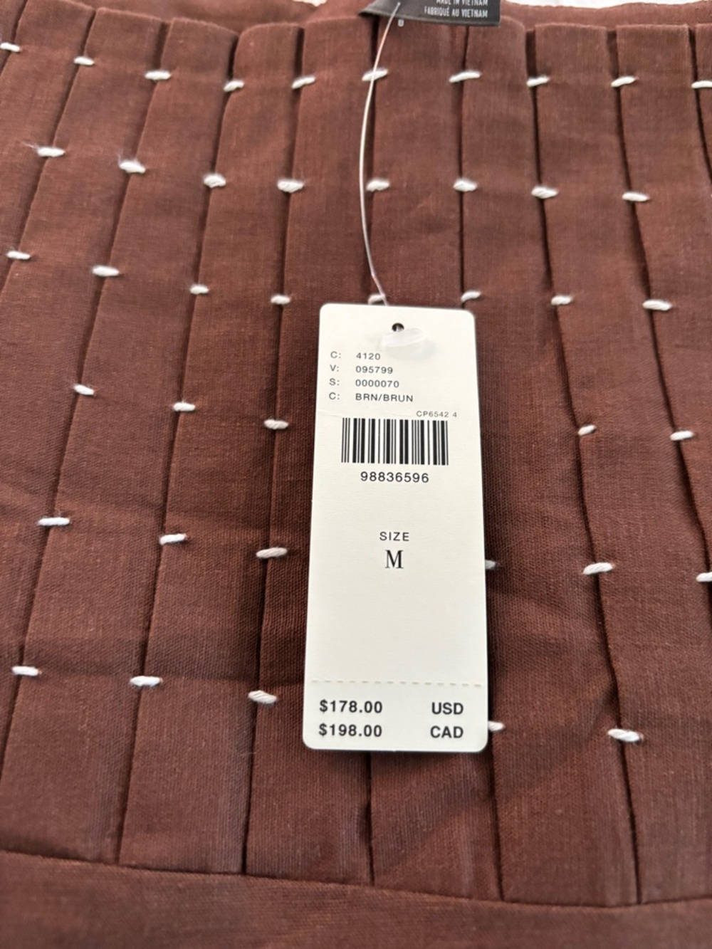 Anthropologie Brown Maxi Skirt with Cream Contrast Hem - Picture 6 of 11